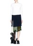 Main View - Click To Enlarge - TOGA ARCHIVES - Cotton poplin wool knit combo asymmetric layer dress