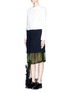 Figure View - Click To Enlarge - TOGA ARCHIVES - Cotton poplin wool knit combo asymmetric layer dress
