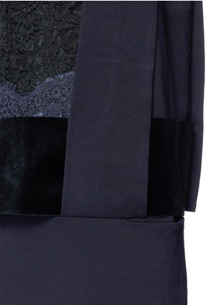 Detail View - Click To Enlarge - TOGA ARCHIVES - Guipure lace velvet waistband wool blend dress