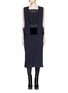 Main View - Click To Enlarge - TOGA ARCHIVES - Guipure lace velvet waistband wool blend dress