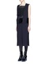 Figure View - Click To Enlarge - TOGA ARCHIVES - Guipure lace velvet waistband wool blend dress