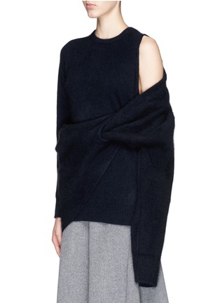 Front View - Click To Enlarge - TOGA ARCHIVES - Asymmetric wrap layer wool sweater