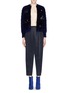 Figure View - Click To Enlarge - TOGA ARCHIVES - Brass fringe embroidery front eyelash knit cardigan