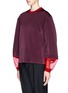 Front View - Click To Enlarge - TOGA ARCHIVES - Sheer sleeve insert neoprene sweatshirt