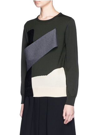Front View - Click To Enlarge - TOGA ARCHIVES - Colourblock panel wool sweater