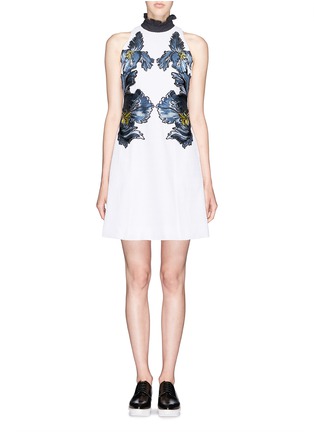 Main View - Click To Enlarge - ERDEM - 'Hudson' floral embroidery waffle cotton dress