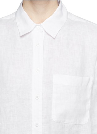 Detail View - Click To Enlarge - EQUIPMENT - 'Daddy Tie Front' linen broadcloth shirt