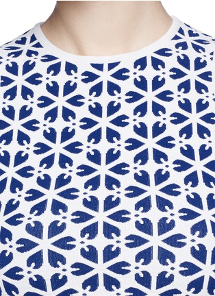 Detail View - Click To Enlarge - ALEXANDER MCQUEEN - Floral cloqué jacquard knit top