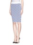Front View - Click To Enlarge - ALEXANDER MCQUEEN - Floral cloqué jacquard knit pencil skirt