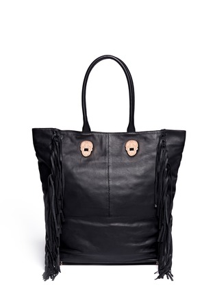 Main View - Click To Enlarge - THOMAS WYLDE - Metal skull fringe leather tote