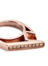 Detail View - Click To Enlarge - LYNN BAN - 'Stackable Jagged Knuckle B' diamond rose gold silver ring