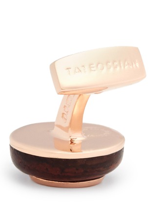 Detail View - Click To Enlarge - TATEOSSIAN - Mahogany wood cufflinks