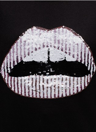 Detail View - Click To Enlarge - MARKUS LUPFER - Candy stripe sequin Lara lip sweater