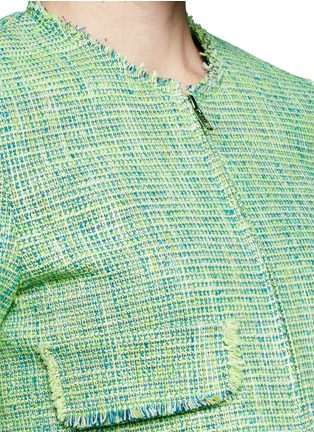 Detail View - Click To Enlarge - MSGM - Printed lining cropped tweed jacket