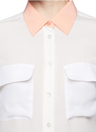 Detail View - Click To Enlarge - EQUIPMENT - Slim Signature contrast collar silk shirt
