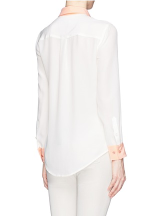 Back View - Click To Enlarge - EQUIPMENT - Slim Signature contrast collar silk shirt