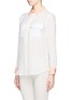 Front View - Click To Enlarge - EQUIPMENT - Slim Signature contrast collar silk shirt