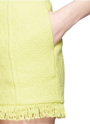 Detail View - Click To Enlarge - MSGM - Fringed tweed shorts