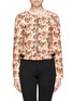 Main View - Click To Enlarge - MSGM - Leather trim floral print canvas jacket