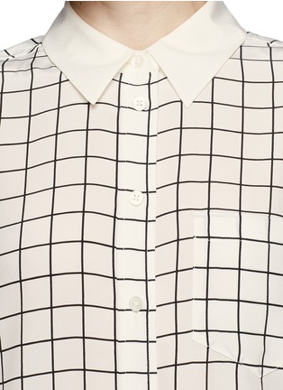 Detail View - Click To Enlarge - EQUIPMENT - Reese grid print silk shirt