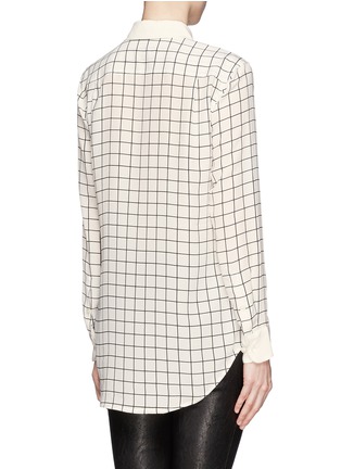 Back View - Click To Enlarge - EQUIPMENT - Reese grid print silk shirt