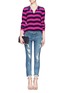 Figure View - Click To Enlarge - EQUIPMENT - Lynn stripe collarless silk shirt