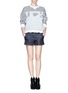 Figure View - Click To Enlarge - SACAI LUCK - Lucky logo stripe cotton sweater