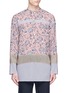 Main View - Click To Enlarge - KOLOR - Floral print colourblock long shirt