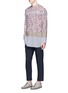 Figure View - Click To Enlarge - KOLOR - Floral print colourblock long shirt