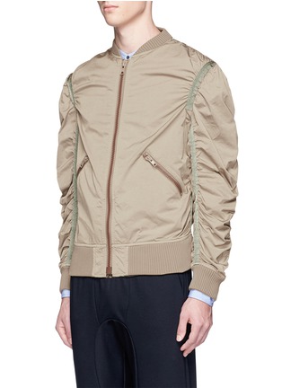 Front View - Click To Enlarge - KOLOR - Ruched sleeve bomber jacket