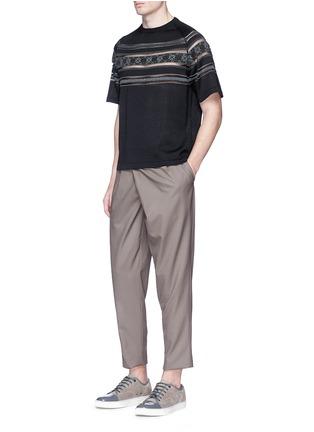 Figure View - Click To Enlarge - KOLOR - Crossover front pleated wool pants