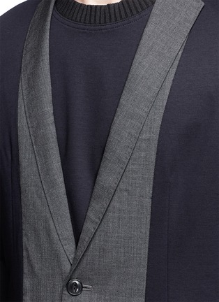 Detail View - Click To Enlarge - KOLOR - Colourblock cotton jersey soft blazer
