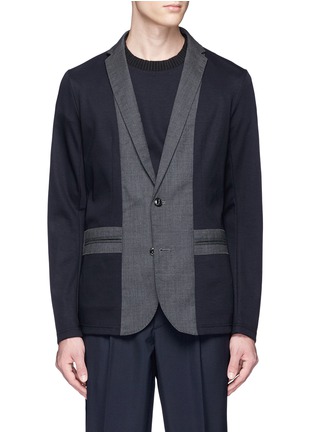 Main View - Click To Enlarge - KOLOR - Colourblock cotton jersey soft blazer