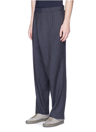 Front View - Click To Enlarge - KOLOR - Glen plaid crossover front pleated pants