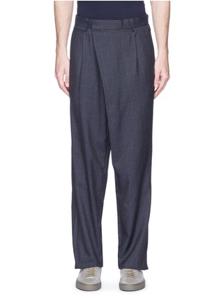 Main View - Click To Enlarge - KOLOR - Glen plaid crossover front pleated pants