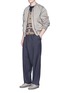 Figure View - Click To Enlarge - KOLOR - Glen plaid crossover front pleated pants