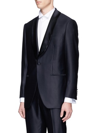 Front View - Click To Enlarge - TOMORROWLAND - Silk shawl lapel wool tuxedo blazer