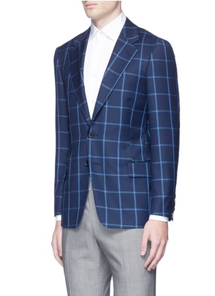 Front View - Click To Enlarge - TOMORROWLAND - Windowpane check wool blazer