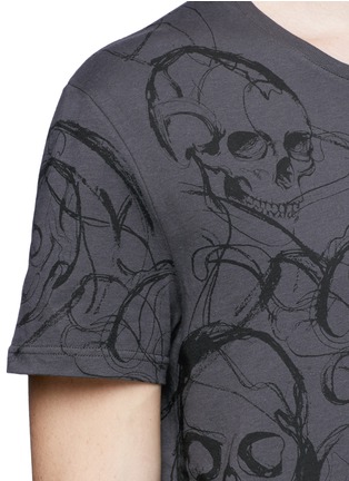 Detail View - Click To Enlarge - ALEXANDER MCQUEEN - Skull sketch print organic cotton T-shirt