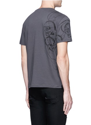 Back View - Click To Enlarge - ALEXANDER MCQUEEN - Skull sketch print organic cotton T-shirt