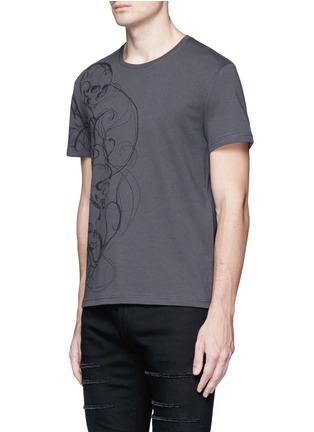 Front View - Click To Enlarge - ALEXANDER MCQUEEN - Skull sketch print organic cotton T-shirt