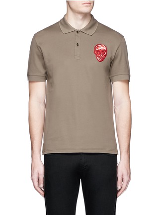 Main View - Click To Enlarge - ALEXANDER MCQUEEN - Skull embroidered polo shirt