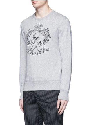 Front View - Click To Enlarge - ALEXANDER MCQUEEN - Skull crest print organic cotton sweatshirt