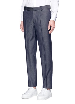 Front View - Click To Enlarge - ALEXANDER MCQUEEN - Tailored wool-mohair denim pants