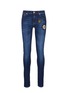 Main View - Click To Enlarge - ALEXANDER MCQUEEN - Star badge appliqué stretch jeans