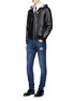 Figure View - Click To Enlarge - ALEXANDER MCQUEEN - Star badge appliqué stretch jeans