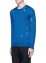 Front View - Click To Enlarge - ALEXANDER MCQUEEN - Ripped fine wool-silk sweater