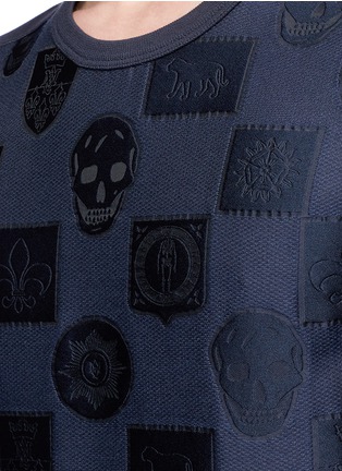 Detail View - Click To Enlarge - ALEXANDER MCQUEEN - Skull crest fil coupé organic cotton sweatshirt