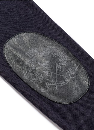 Detail View - Click To Enlarge - ALEXANDER MCQUEEN - Skull leather elbow patch sweater