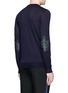 Back View - Click To Enlarge - ALEXANDER MCQUEEN - Skull leather elbow patch sweater